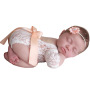 2pcs/Set Newborn Lace Romper Baby Girl Outfit Photography Prop Vintage Newborn Ribbon Bow baby rompers