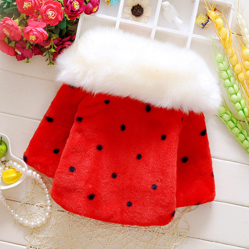 2021 Kids Winter Girls Thick Warm Cloak Autumn Winter Cotton Jacket Coat Red Baby Clothes