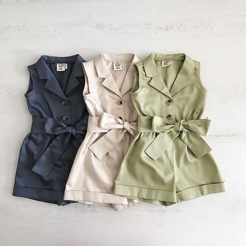 Conyson Hot Selling Multi-Color Girls Sleeveless Western Kids Girls 2-7Y Single Breasted One-Piece Shorts Climbing Girl Suit