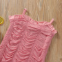 Conyson 2022 Summer Solid Baby Girls Sleeveless Sundress Fashion Bodysuit Pink Slip Dress Girl Spaghetti Strap Party Dress