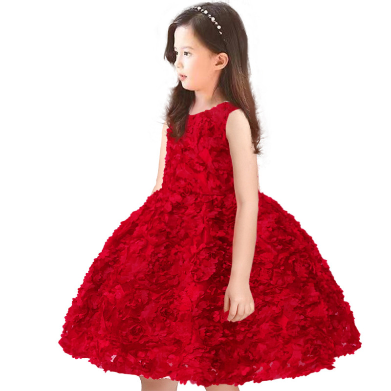 Factory Customization First Birthday Dress Kids Baby Girl Flower Princess Bridal Dresses