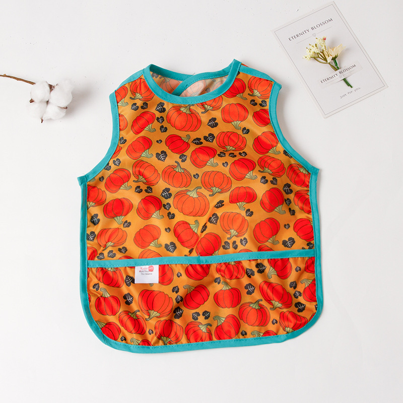 Good Quality Baby Waterproof Bibs Baby Sleeveless Eating Coveralls Babys Meal Pocket Apron