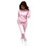 Wholesale Hot Sale High Quality Custom Tracksuit Long Sleeve Sport Gym Fleece Pullover Plain Crop Top Oversize Women's set
