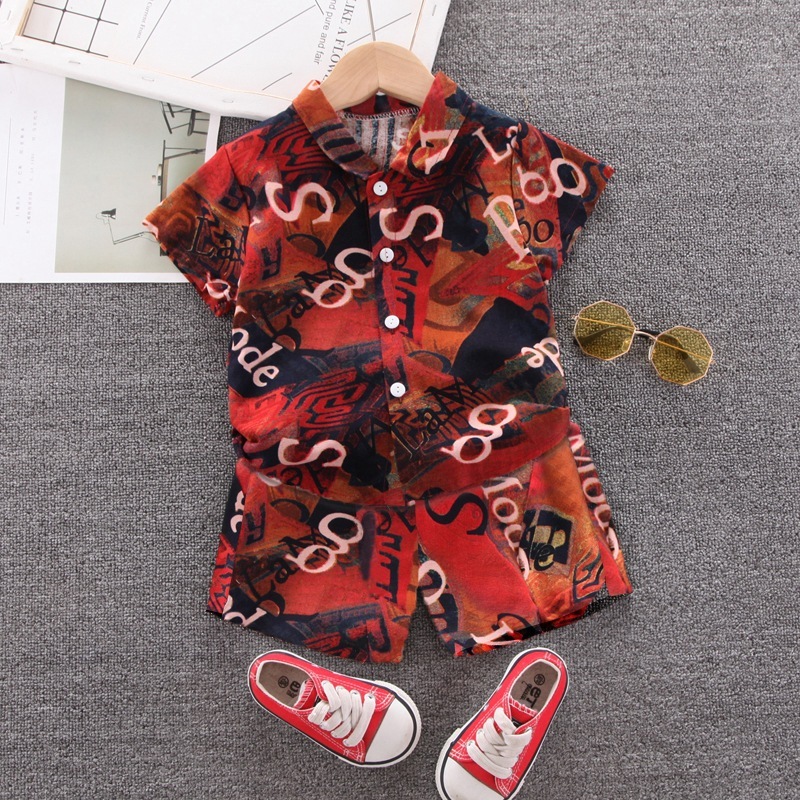 Conyson Wholesale New Fashion Toddler Kids Designer Summer 1-5 Years Clothing Jogger 2 Pieces Little Boy Matching Kids Set