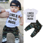 Conyson summer infant Boy Casual tshirt 2 Pieces short Toddler baby children camouflage color kid Pant wear Fashion clothes Set