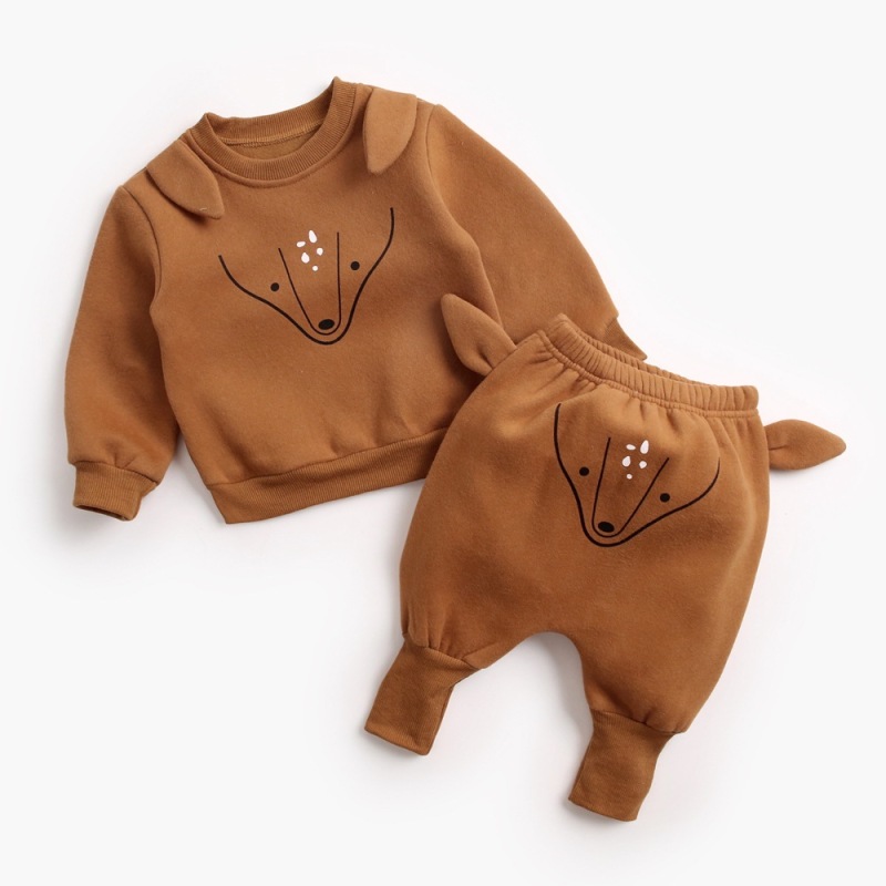 Conyson hot sale fall children korean designer animal baby kids fashion boutique winter clothing boy girls cotton clothes sets