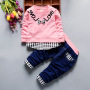 Spot Long Sleeved Soft Fabric Children's Sports Casual Suit Boy Kids Clothes Set