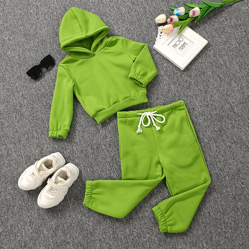 Conyson Custom LOGO Children Clothes Suit Hoodies Jogging Outfits Fashion 2 Piece Kids Tracksuit Sweatsuit Girl Clothing Set