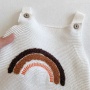 Conyson Wholesale High Quality Newborn Clothing Sleeveless Knit Jumpsuit 3 Colors Rainbow Cotton Baby Rompers