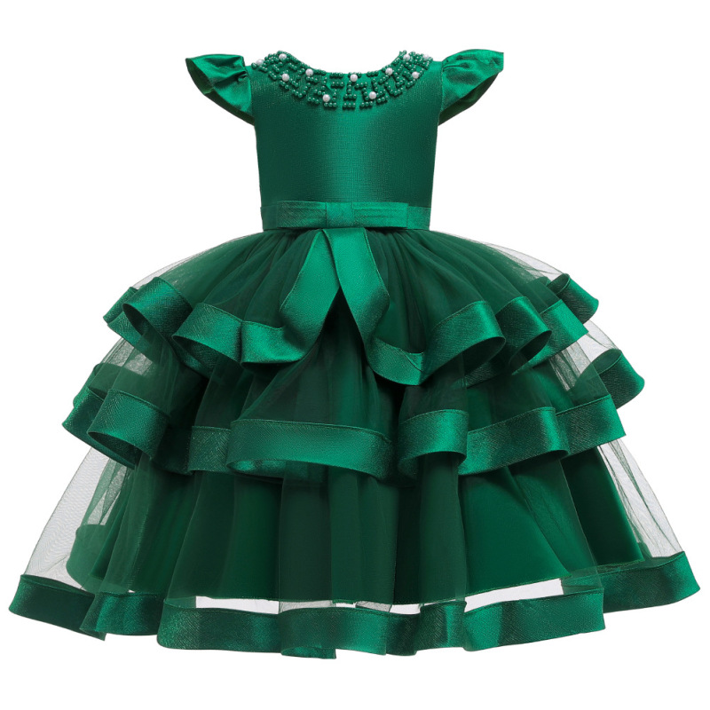 Hot Selling Multi-Layered Baby Girl Birthday Flower Girl Dresses Cotton Kids Clothes Girl Princess Party Dresses