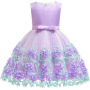 Conyson Wholesale Kids Clothes Summer Mesh Lace Sleeveless Flower Layered Princess Fashion Vintage Ceremony Clothing Tutu Dress