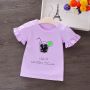 Conyson Hot New Kids Clothes Summer Cotton Letter Pattern Print Valentine's Day Kids Girls Short Sleeve T-shirt Children Outfit