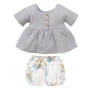 High Quality Floral Print Sweet Woven Baby Girls Ruffle Summer Kids Clothing Set