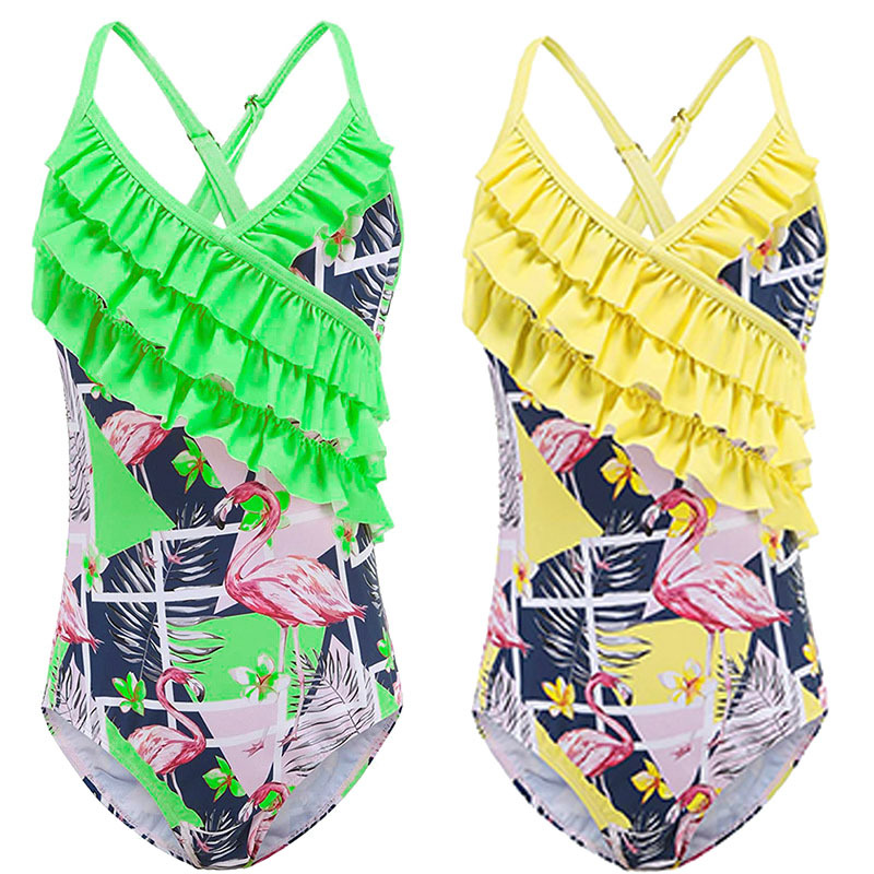 Conyson Wholesale Summer Baby Swimsuit Print Girls One-piece Quick Dry Cute baby Vacation Kids Clothes Girl Beach Bath Swimwear