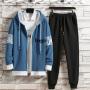 Conyson High Quality Spring Autumn Sublimation Blanks Hoodie Sets Polyester Custom Design Men's Hoodies And Sweatpants Set