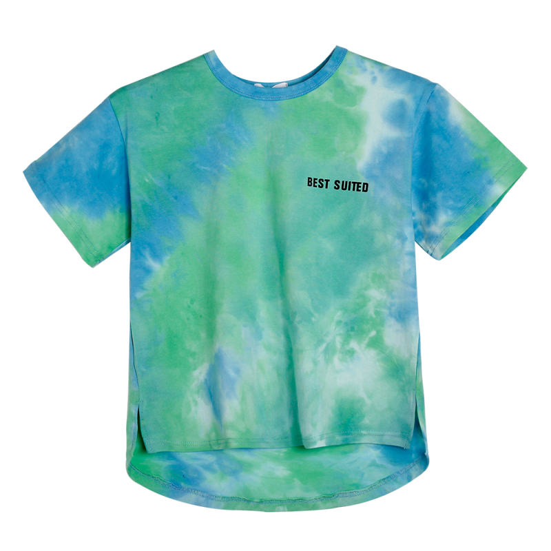 kids custom shirts children short sleeve tie dye gradual change letters boys baby cotton T-shirt summer fashion