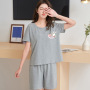 hot sale fashion summer Custom logo Made outdoor casual women solid cotton suit clothes two-piece adult t-shirt clothing Set