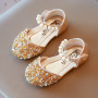 Conyson summer hot sale new fashion korean toddler size 21-36 Children's baby sequins pearl shoes kids girl shine dancing shoes
