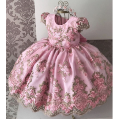Wholesale Mesh Embroidery Ball Gown Kid Girls Holiday Princess Party Fancy Dress Costumes