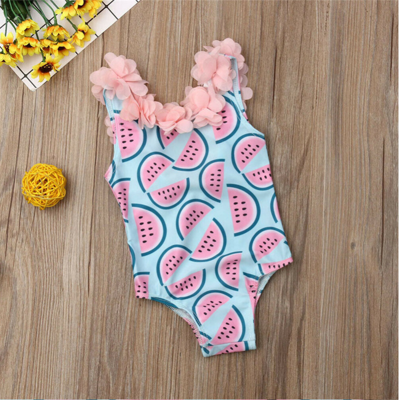 Toddler Infant Swimwear Cute Summer Swimming Costume Baby Girls Wholesale Toddler Watermelon Bikini Suit Summer Baby Girl