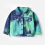 Conyson Hot Sale Multi-color Neutral Tie-dye Kids Clothing New Designer Children's Lapel Long Sleeves Denim Jacket for Baby Boys