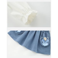 Conyson Wholesale Floral Cartoon Printing Kids Girls Casual Long Sleeve Spring Autumn Tutu Toddler Baby Girl Cotton Dress