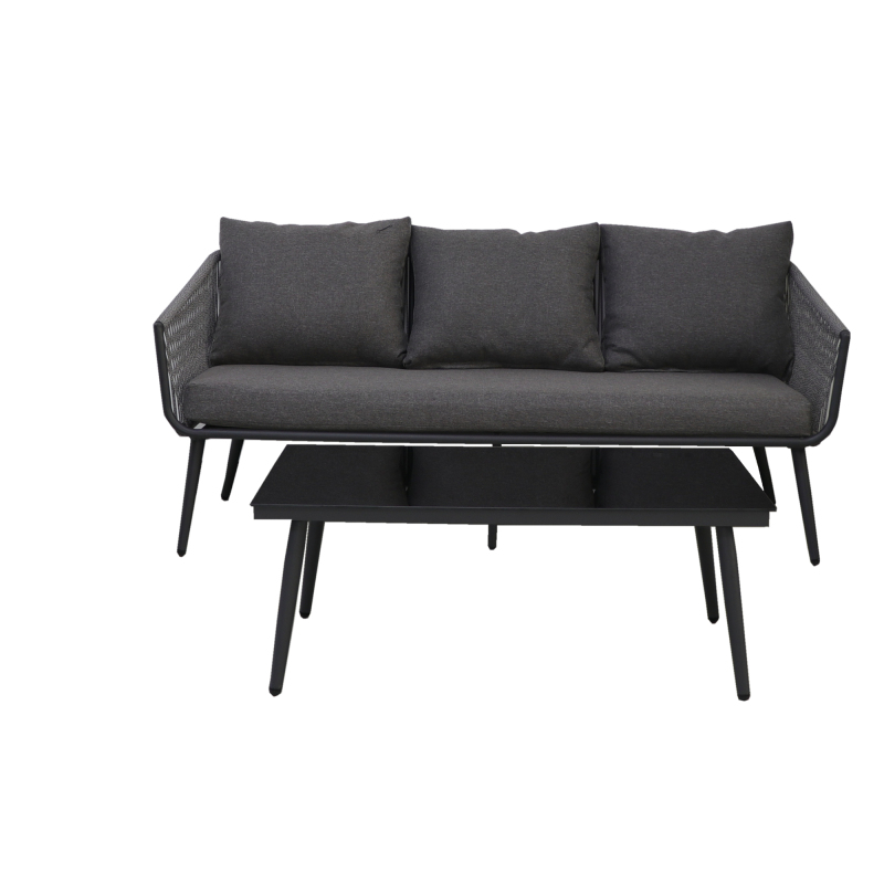 YOHO High Quality Outdoor Garden Luxury conversation sofa set Patio Rope Weave Furniture Outdoor Furniture Rope sectional sofa