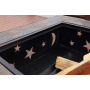 Outdoor garden 34 inch square steel  moon star pattern charcoal wood  fire pit