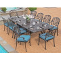 Cast aluminum furniture outdoor patio 7pc dining set all aluminum table and chairs