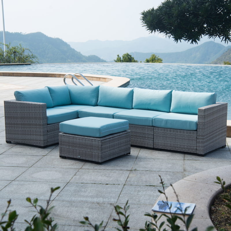 Outdoor moden wicker chair sofa garden outdoor courtyard leisure wicker sofa combination furniture