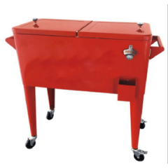 YOHO Hot Sale Metal Camping/Party cooler cart Beverage /beer/wine/drink cooler Ice Bucket with storage lid