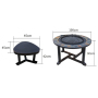 Outdoor garden patio  outdoor fire pit gas Burning bbq brazier charcoal fire pit table and chairs
