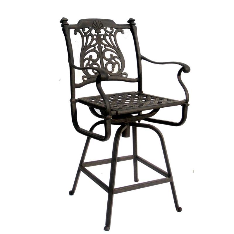 Leisure Classic Patio Swivel Chair Cast Aluminum Swivel Chair  With Pattern