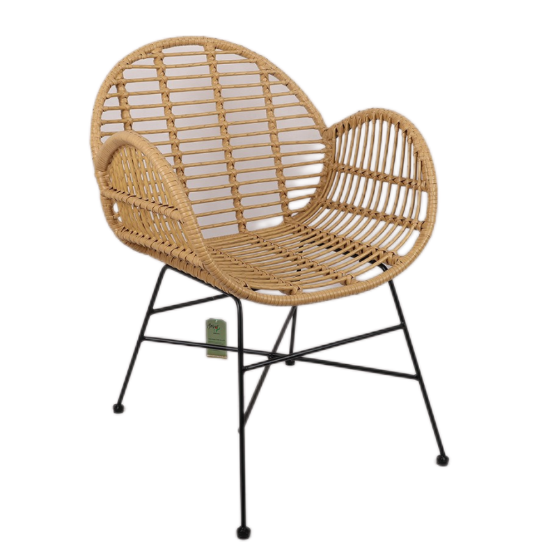 Outdoor Garden Patio Single Rattan chair  Wricker Nordic Beach Chair Lightweignt Design  with Cushion steel frame PE Rattan