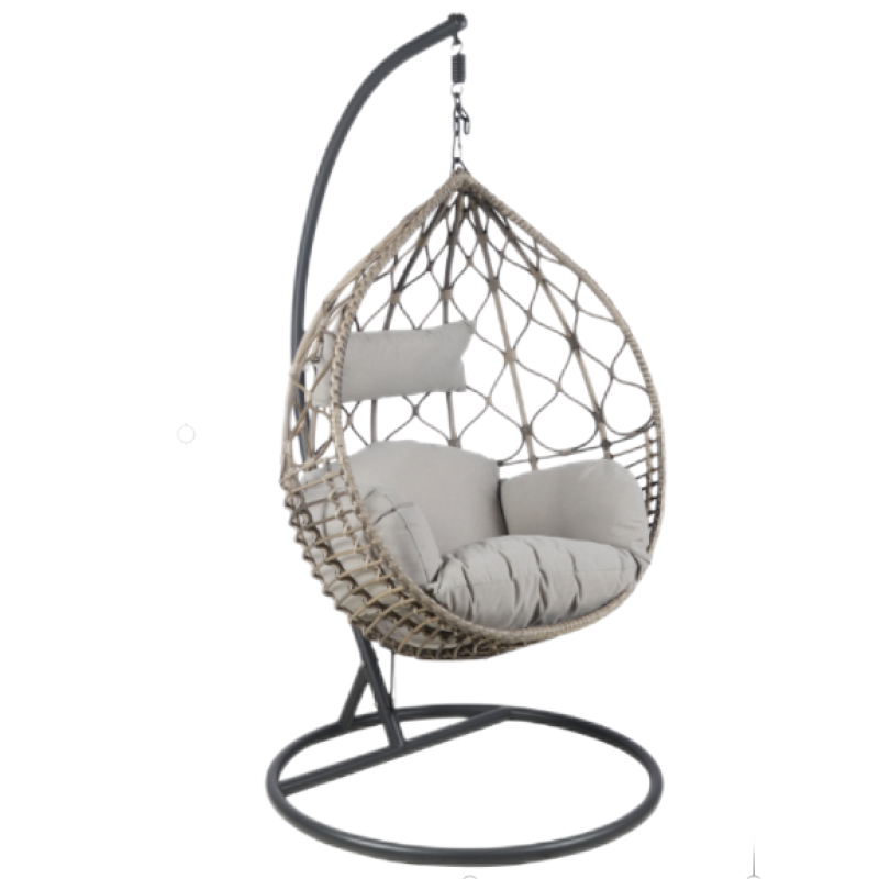 Leisure Cheap double seat hanging chair garden steel patio rattan swing egg chair