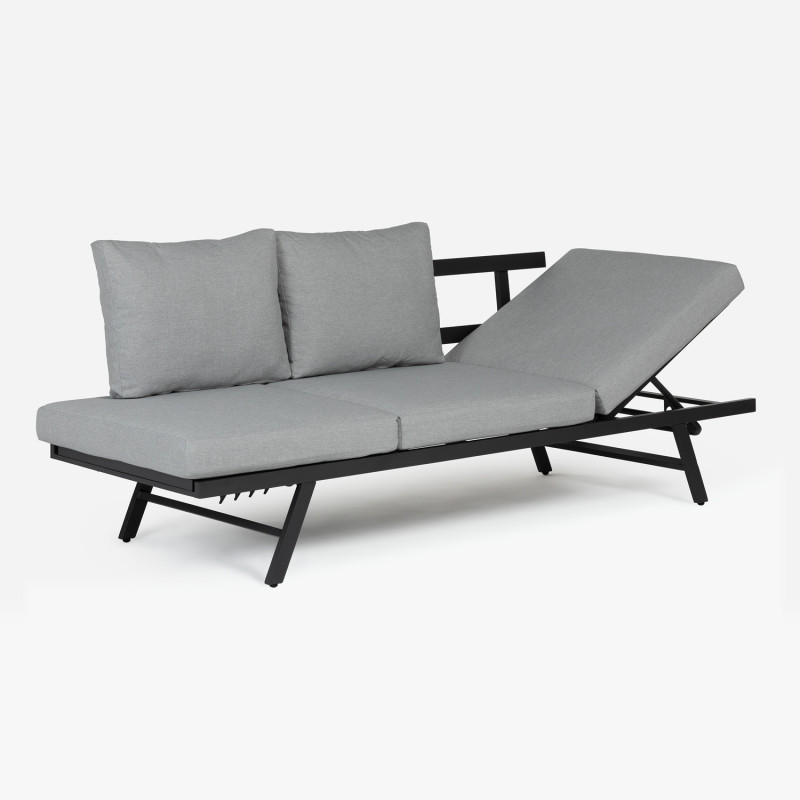 New Design Magic 3-in-1 design Daybed Outdoor Garden Aluminum Frame Furniture Multi-function Three Seat Sofa Set