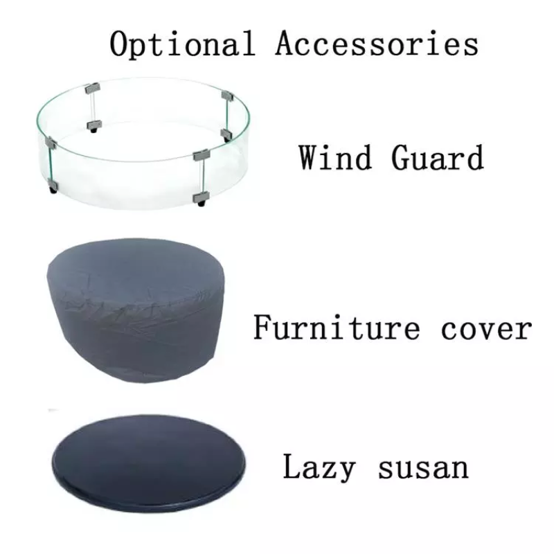 Yoho High End Outdoor Square 43 Inch Gas Fire Pit Table Outdoor Backyard Cast Aluminum Smokeless gas fire pit table