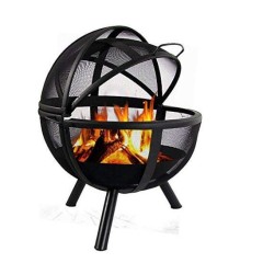 Rattan square table with fire pit outdoor gas and charcoal capable fireplace with brazier