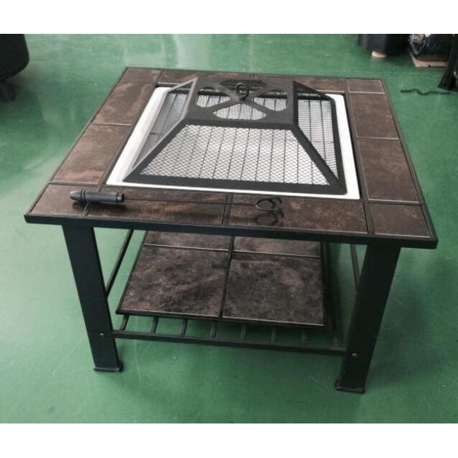 Outdoor garden patio square charcoal fire pit