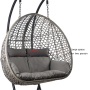 Yoho 2 seat Rattan Wicker steel frame hanging swing chair 220kgs loading capacity
