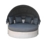Sun Bed Unique Day Bed with Canopy Wicker Garden Patio Round Rattan Sunbed Outdoor Sun Lounger Outdoor Furniture Modern T/T, L/C