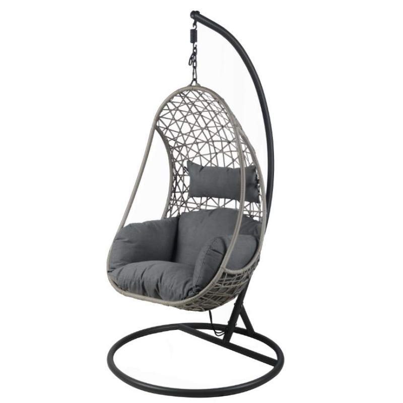 Yoho Wholesale Hot Sell Wicker Hanging Chair Patio Garden Swinging Chair With Metal Stand