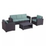 Patio furniture set outdoor garden plastic sofa set 4pcs luxury high quality pp injection sofa furniture set for sale