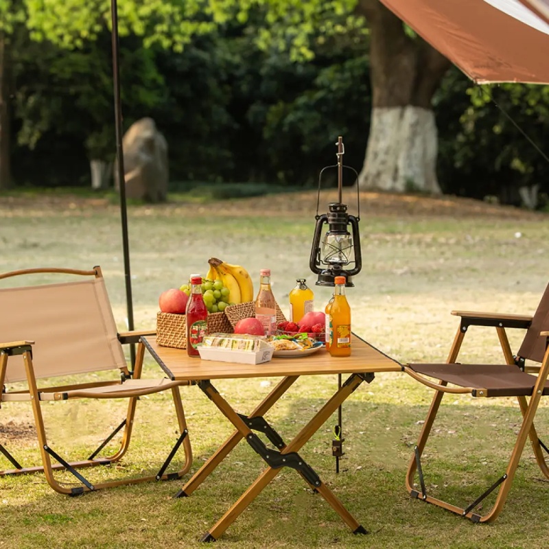 Wood Grain Outdoor Picnic Table Camping Table Portable Folding Easy Folding Portable Tables
