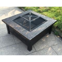 YOHO Outdoor Wholesale Promotional Square 32 Inch Fire  Brazier  Patio Set Fire Bowl Charcoal Fire pit For Garden Use