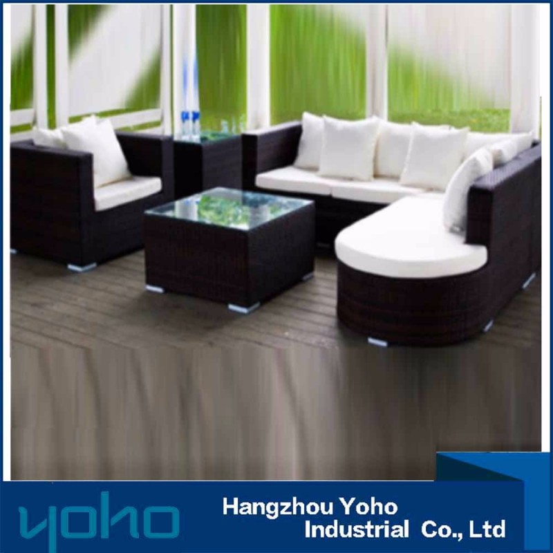 Modern Cheap Outdoor Wicker Sofa Set Rattan Retractable Table Footseat Furniture Rattan Sofa set
