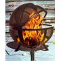 30 Inch Sphere Black Flaming Ball Fire Pit with Protective Cover