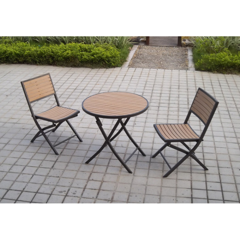 Garden Patio Simple Steel colorful Cheap Folding Chair restaurant cafe facilities Lightweight 3Pcs Table Set