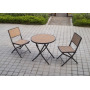 Garden Patio Simple Steel colorful Cheap Folding Chair restaurant cafe facilities Lightweight 3Pcs Table Set