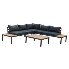 YOHO Outdoor 4 pcs popular furniture sofa set KD design  garden Leisure  rattan Aluminum living room sofa set without arm